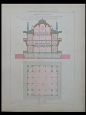 LUCHON, RESTAURANT DES GLACIERS - 2 GRAVURES 1880 - CHARPENTE METALLIQUE