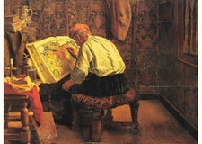 Postcard Art The Geographer by Henri De Braekeleer 4x6