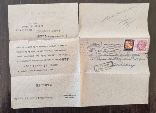 France lettre faillite - france,
