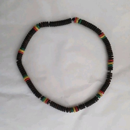 Collier bois rouge vert - bois,