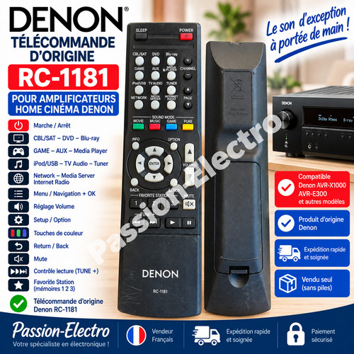 Télécommande originale denon - télécommande,