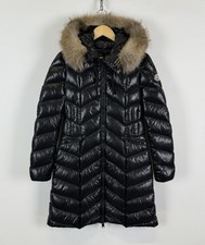Moncler Bellette Real Fur Down Coat Full Zip Jacket Women’s Size 4 L Black Top