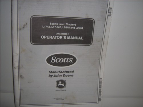 Scotts lawn tractors manual - scotts,