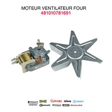 Moteur ventilateur avec hélice - 481010781691 - Four Whirlpool Hotpoint Indesit