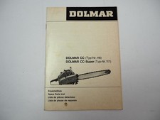 Dolmar CC Type 116 CC Super Type 117 Chainsaw Spare Parts List 1970s