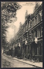 Old postcard Charleroi, le boulevard Auden en ruins 