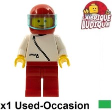 Lego Minifig City Pilot Airplane Jacket Zip White Red Helmet Zip023 USED