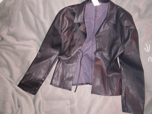 Veste simili cuir noir - simili,