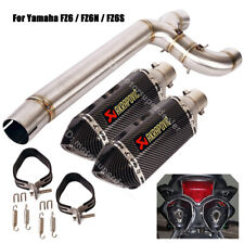 Slip for Yamaha FZ6 FZ6N FZ6S 2004-2011 Exhaust Mid Link Pipe Muffler Tips 310mm