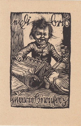 Exlibris livre art bois - exlibris, en