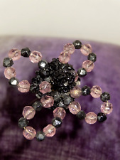 antique handmade flower colored beads glass art nouveau hat pin pi