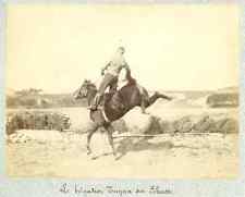 France, Le brigadier Tuyaa sur Echasse Vintage Albumen Print. cheva dressage