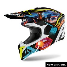 Motorcycle Helmet Cross Enduro Biker Off Road Airoh Wraap Lollipop Gloss