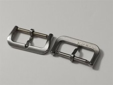 RARE NOS 1940-50'S 18MM S.STEEL BUCKLE " ACIER INOX HL "     #0142