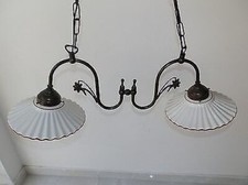 Liberty 2 Light Brown Brass Chandelier with Decorated Pottery Brown