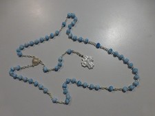 fd from stock antique rosary blue glass paste beads mounted on silver