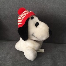 Small plush Snoopy sciatore red and white striped hat 16 cm