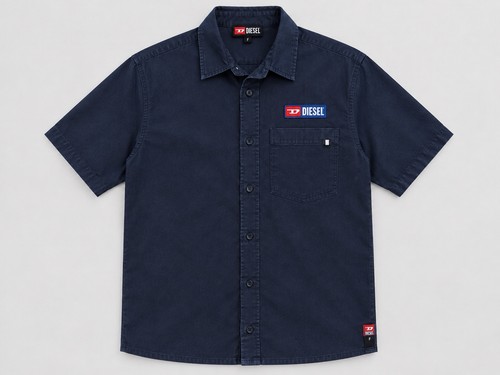 Diesel chemise homme bleue uni
