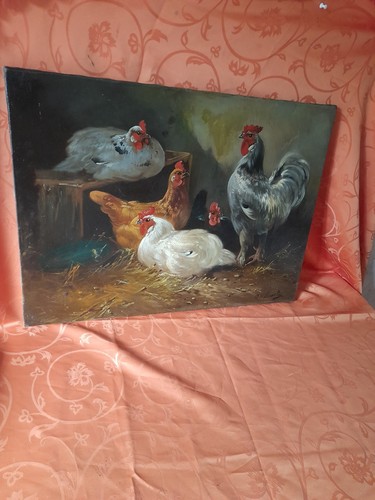 Ancien tableau animalier - ancien,
