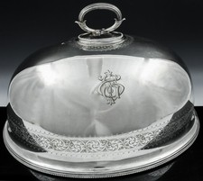 TOP QUALITY 1883 VICTORIAN ELKINGTON & Co SILVER PLATE PLATTER DOME COVER CLOCHE