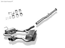 FOX Inox Système de Course Centré MINI COOPER S Cabriolet R52 2x76mm Angle Vif