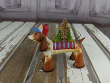 dog ornaments xmas tree building city beagle puppy hat 