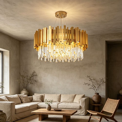 Doré lustre moderne led - doré,