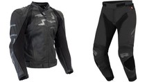 Richa Stradale 2Pc Veste/Pantalon De Moto En Cuir Noir