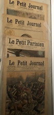 4 illustrated first pages of old newspapers, late 19th early 20th century