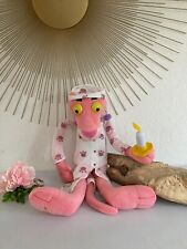 1224 ⚜️ Old plush blanket The Pink Panther height 40 cm sitting vintage