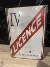 Plaque métal vintage Licence