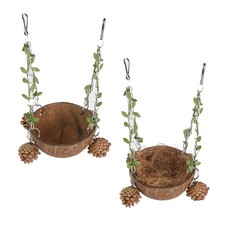 Nid d'oiseau en noix de coco, cage d'élevage pour oiseaux canaris, pinsons,