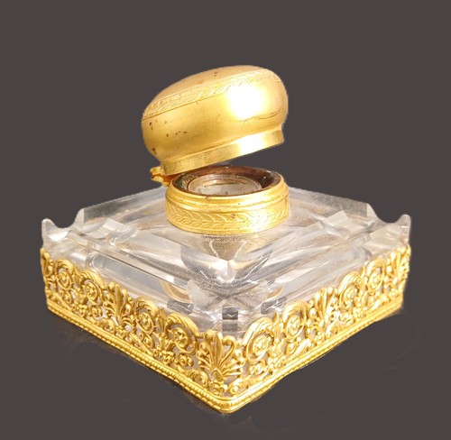 Encrier cristal bronze - et,