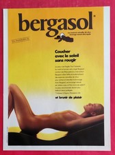 Press advertisement beauty product tanning BERGASOL nude woman in the sun 1986