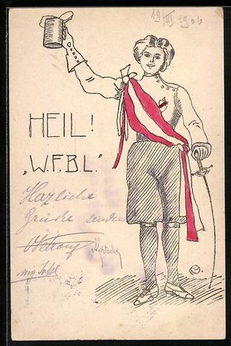 Carte postale étudiante avec