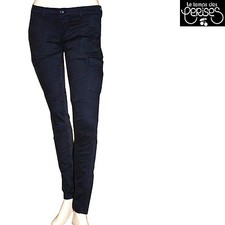 LE TEMPS DES CERISES Treillis cargo slim fit noir femme SALENTO