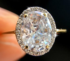 2.5 ct Oval Pave Top CZ