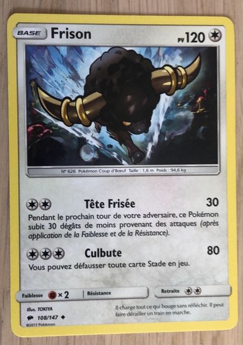 Carte pokemon frison 120 - carte, pv