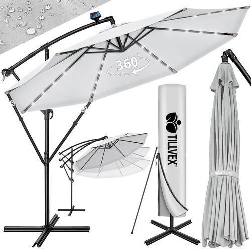 Parasol déporté solaire led - parasol,