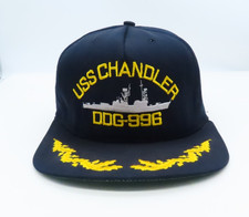 USS Chandler DDG-996 Blue Snapback Hat Cap Made In The USA Size Medium/Large
