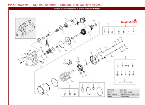 Re508736 starter motor john - re508736,