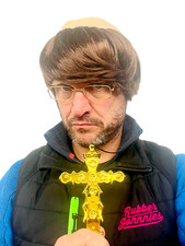 Adulte Homme Moine Perruque Kit Frère Tuck Médiéval Brother Lunettes & Croix