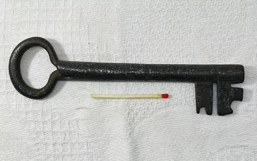 Antique wrought iron key - wrought, lock