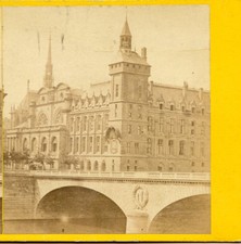 EARLY PARIS FRANCE STEREOVIEW "THE CLOCK TOWER" (LA TOUR DE L'HORLOGE ) PARIS