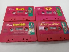 5 Vintage Disney Story Time Snow White Beauty & The Beast Cassette Tapes 