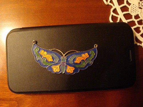 Papillon metallique emaille - metallique, a