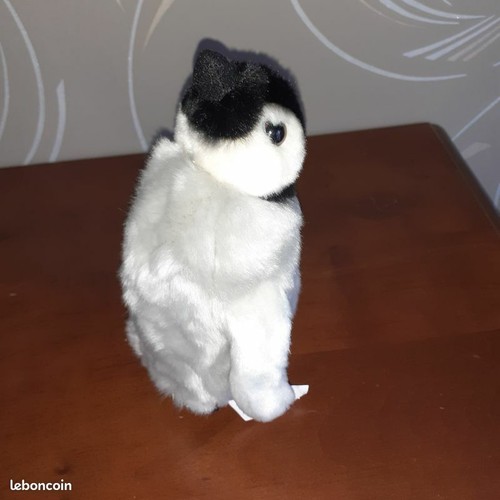 Peluche pingouin gris neuve - peluche,