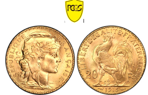 Francs marianne et coq - 20,