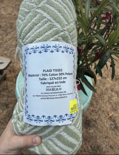 Plaid vert 127cm - plaid, neuf