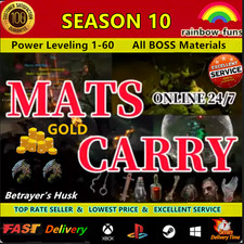 Diablo 4 Season 10?POWER LEVEL 1-60 /GOLD Pit Run BELIAL MATS?D4 T4 Materials✨